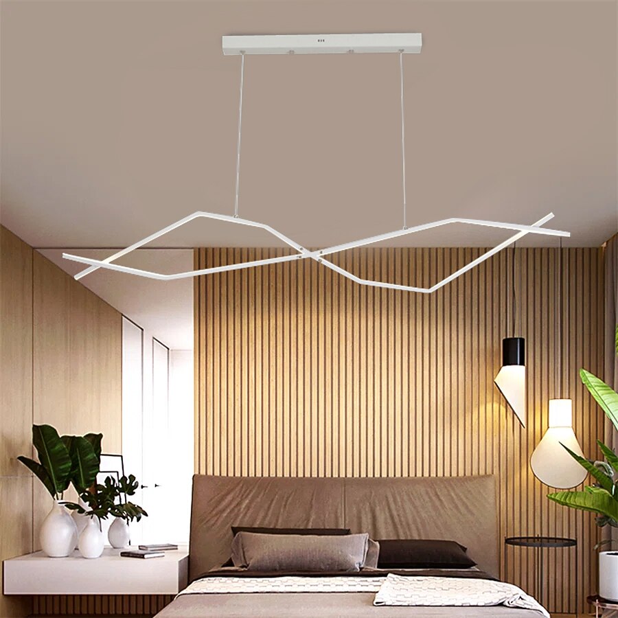 led függőlámpa 100 cm-es sziget lámpák szabályozható vonal dizájn alumínium stílusos minimalista festett felületek étkező konyhai lámpák 110-240v csak távirányítóval szabályozható 2025 - $229.99 –P7