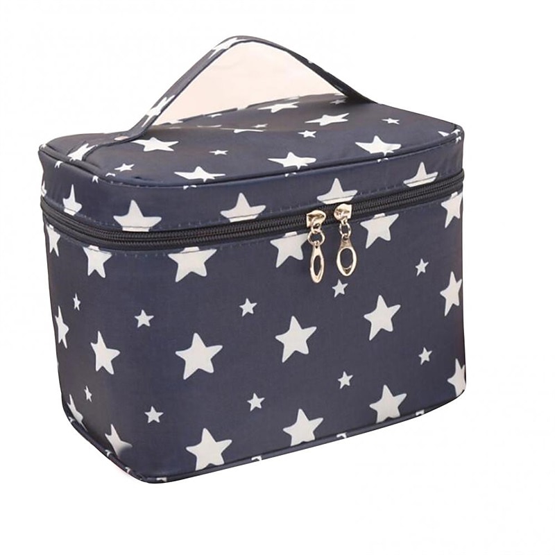 Men's Women's Handbag Makeup Bag Cosmetic Bag Toiletry Bag Polyester Party Travel Large Capacity Breathable Durable Cartoon Pink-Black Pink cherry Blue star 2026 - $11.99 –P14