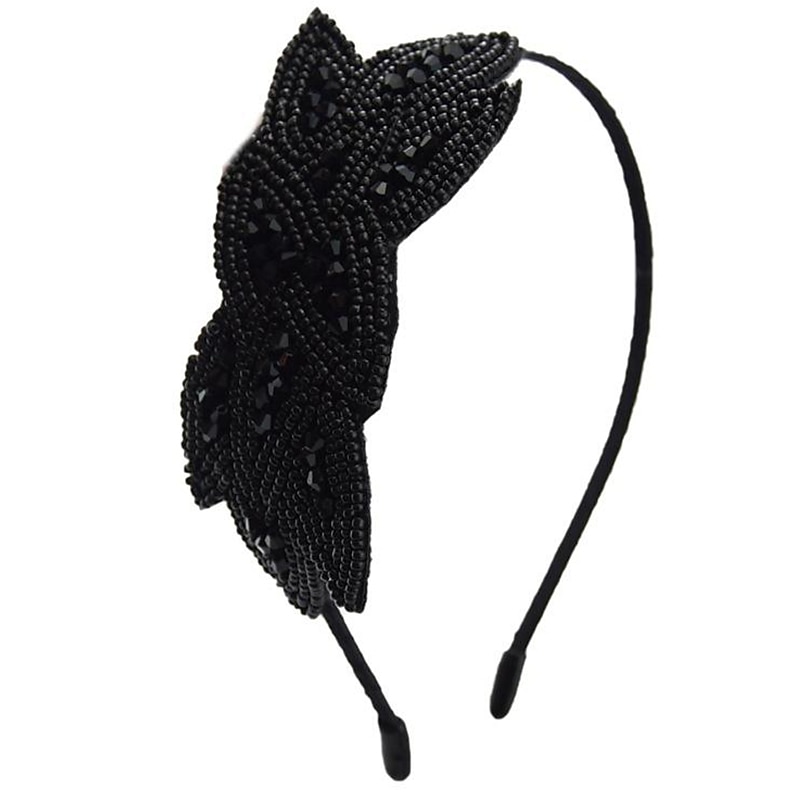 1920s Flapper Headbands for Women 20s Vintage Headpiece Rhinestone Beaded Leaf Hairband Hair Accessory 2025 - $10.49 –P6