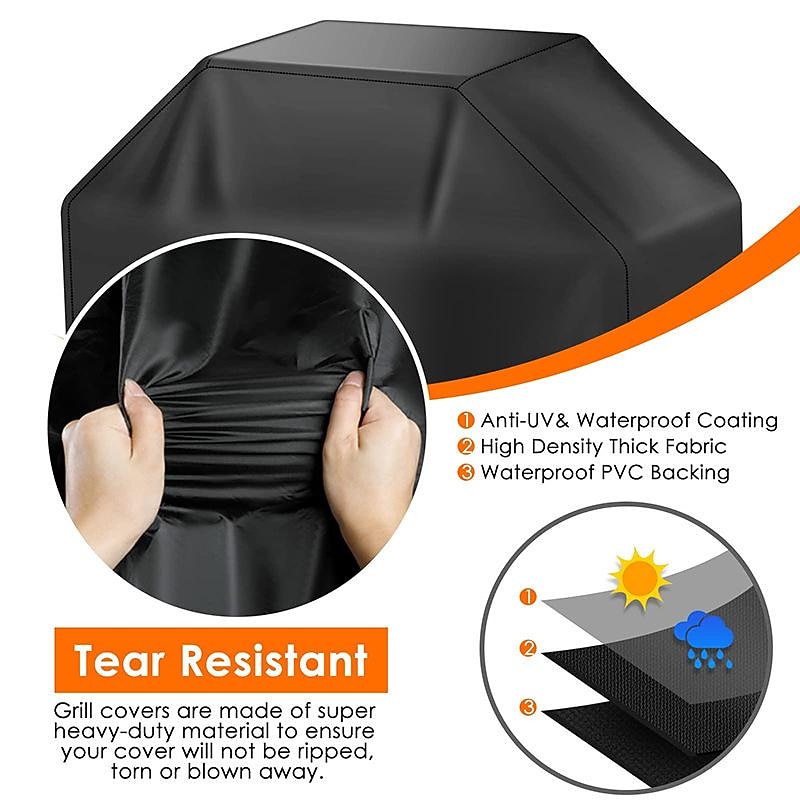 Kryt na gril z oxfordské tkaniny 210d, kryty na sadu zahradního nábytku, vodotěsný kryt na venkovní gril, nářadí a příslušenství pro venkovní vaření 2026 - $24.99 –P2