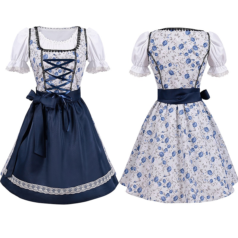 Mindszentek napja Oktoberfest Ruhák Szerepjáték Jelmezek Szobalány öltözékek Szerepjáték bajor Német Meadows Női Hagyományos stílusú ruha Blúz Ruha Kötény 2025 - $49.99 –P1