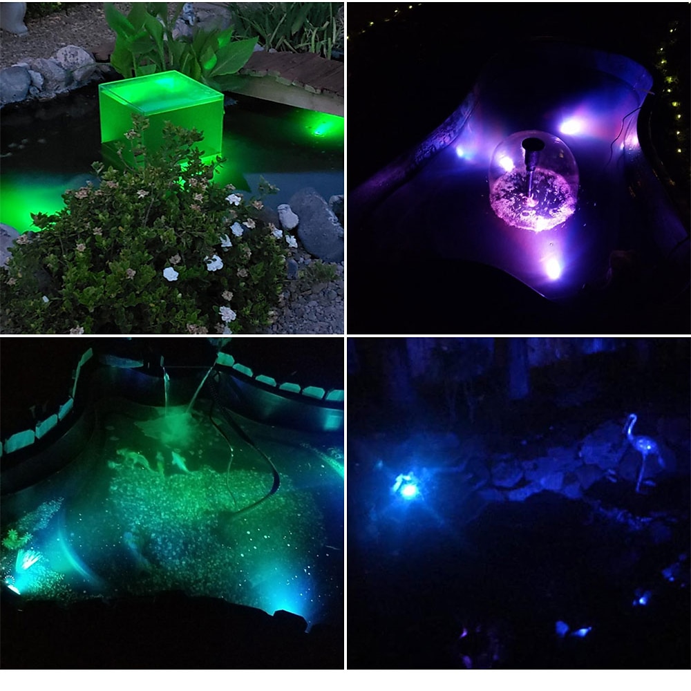 Lampe solaire à LED - Projecteur d'extérieur à changement de couleur RVB, lampe solaire étanche IP68 pour l'aménagement paysager du jardin de 2025 ? $28.99 –P5