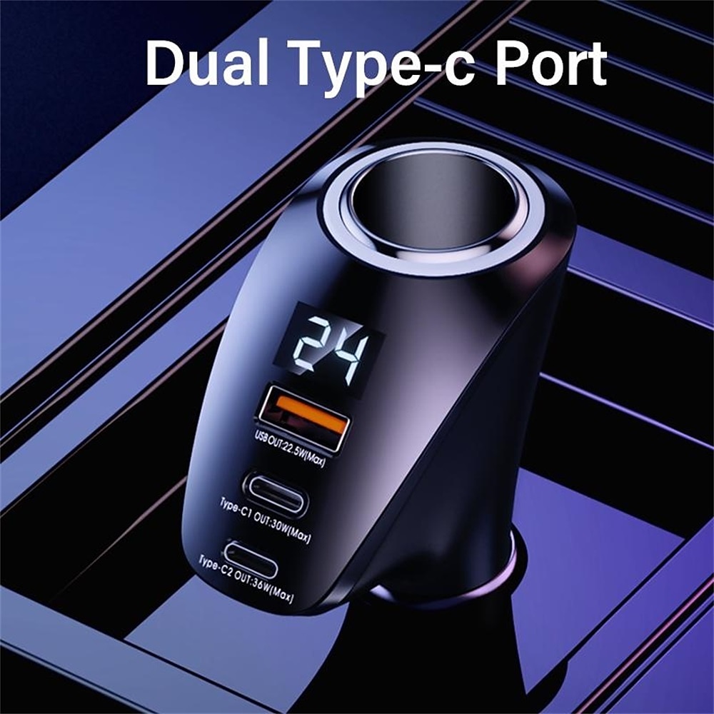 150W Car Charger - USB Type C Super Fast Charging, PD 4.0 & Quick Charge 3.0, Cigarette Lighter Socket 2025 - $19.99 –P10