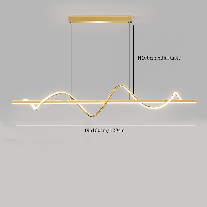 led függőlámpa 100 cm-es sziget lámpák szabályozható vonal dizájn alumínium stílusos minimalista festett felületek étkező konyhai lámpák 110-240v csak távirányítóval szabályozható 2026 - $279.99 –P4