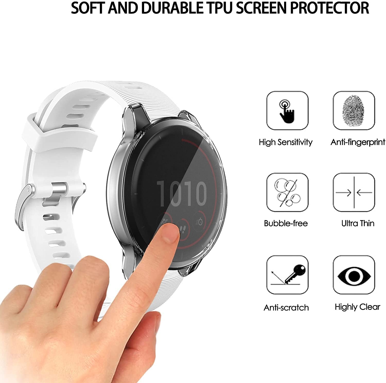 مشاهدة حالة مع حامي الشاشة متوافق مع جارمين Venu / غارمين فيفوكتيف 4 / Vivoactive 4S / Venu® 2S 40 مم / Garmin Venu® 2 حماية كاملة للجسم HD واضح ضد الصدمات TPU ووتش غطاء 2025 - $10.99 –P5