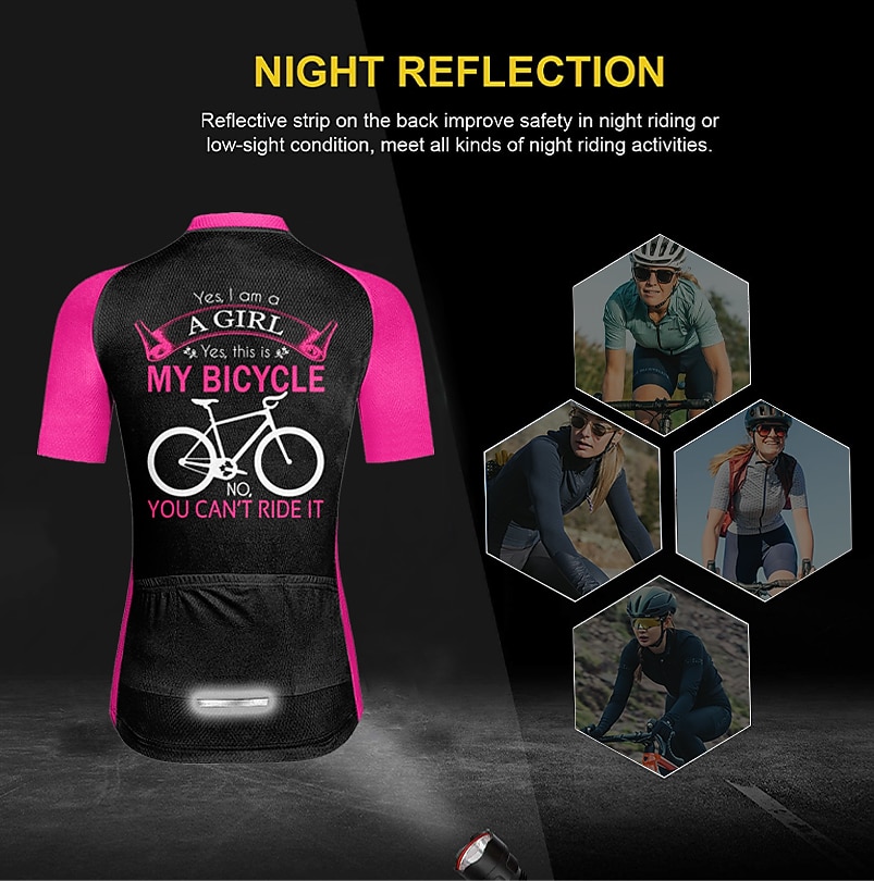 Mujer Maillot de Ciclismo Graphic Letra y Número Gracioso Manga Corta Bicicleta Maillot Camiseta con 3 bolsillos traseros MTB Bicicleta Montaña Ciclismo Carretera Secado rápido Bandas Reflectantes 2026 - $30.99 –P4