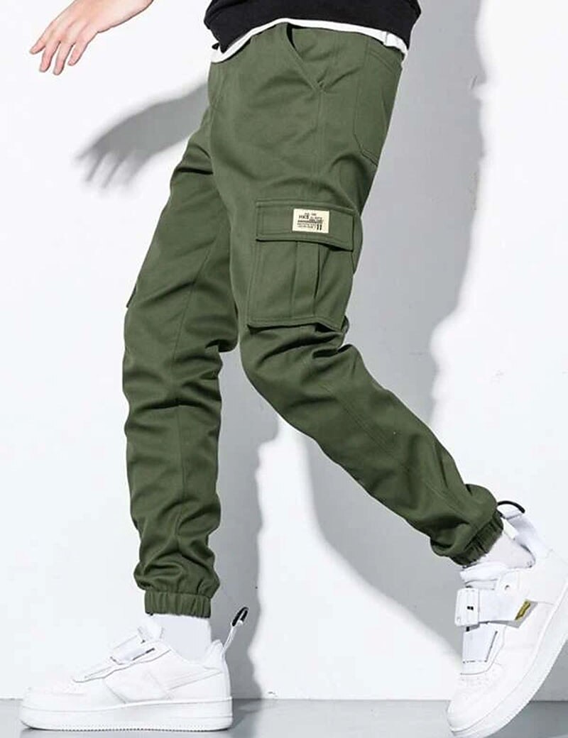 Per uomo Pantaloni cargo Tasca con patta Liscio Comfort Traspirante Esterno Giornaliero Per uscire Di tendenza Informale Nero Verde militare del 2026 a $20.99 –P13