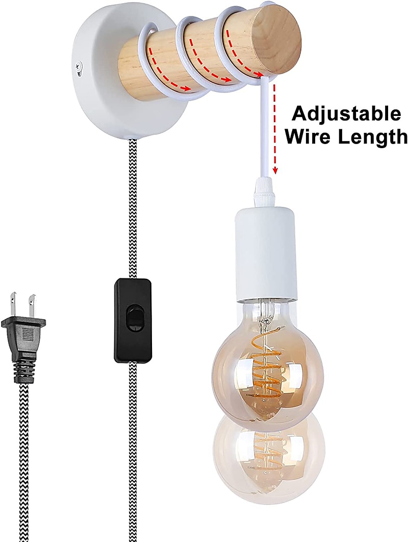 Lampade Da Parete Simpatiche Creative Vintage Tradizionali Classiche Applique Da Parete Per Interni Sala Da Pranzo Negozi Caffè Lampade Da Parete In Legno Con Spina Us del 2025 a $16.49 –P6