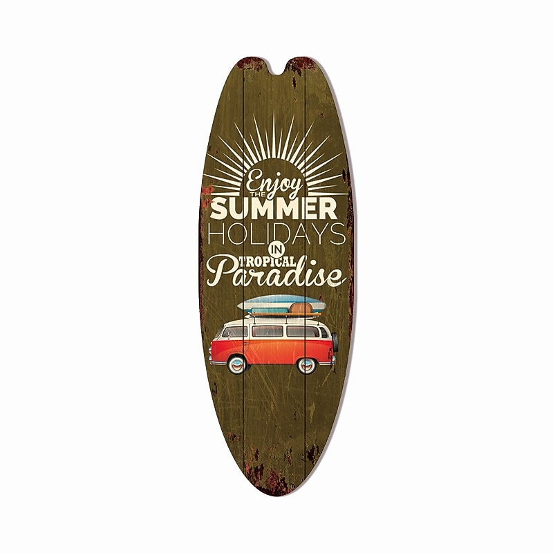 nyári strand óceán téma szabadidő dekoráció szörfdeszka fa plakett bár otthon fal vintage dekoráció fa plakett 2025 - $13.99 –P6