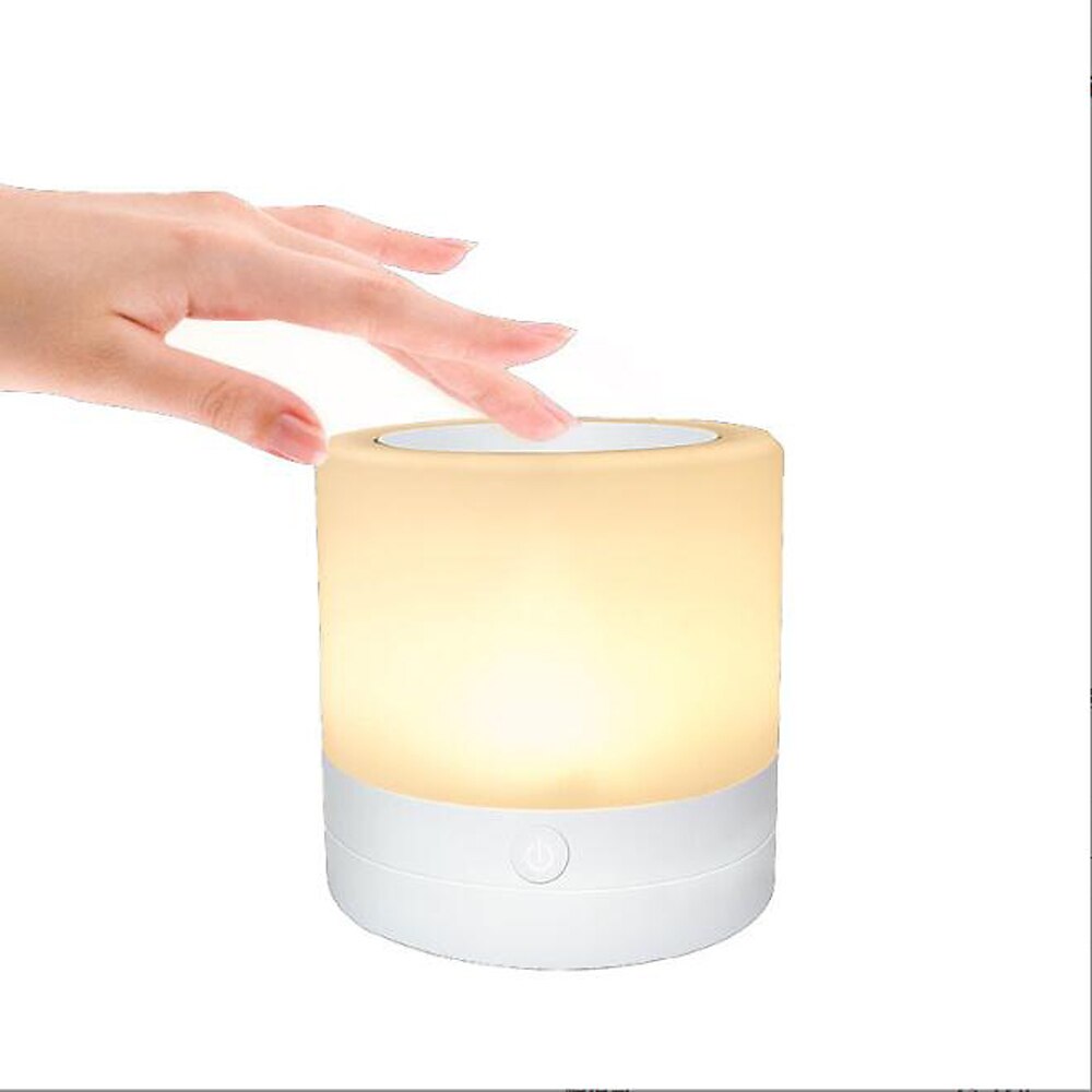 lampada da comodino con sensore tattile a luce notturna per cameretta dei bambini luce bianca calda dimmerabile ricaricabile + cambio colore rgb del 2025 a $27.99 –P1