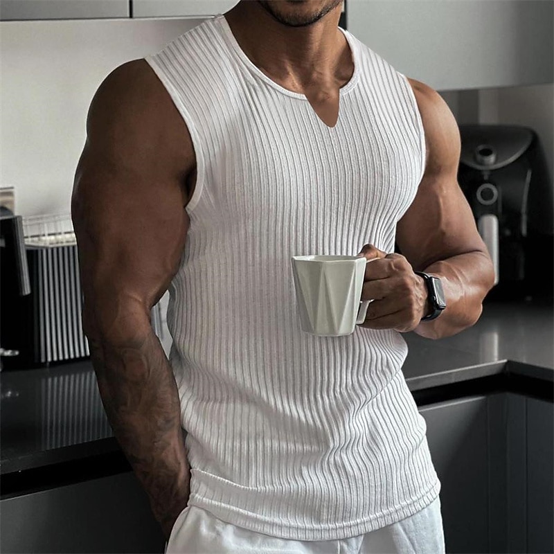 Per uomo Maglietta Canottiera Maniche Corte Scollo a V Estate Semplice Moda Designer Essenziale Scollo a V Vacanza Streetwear Uscire Nero Bianco Vino Maglietta Top per Uomo del 2026 a $14.99 –P2