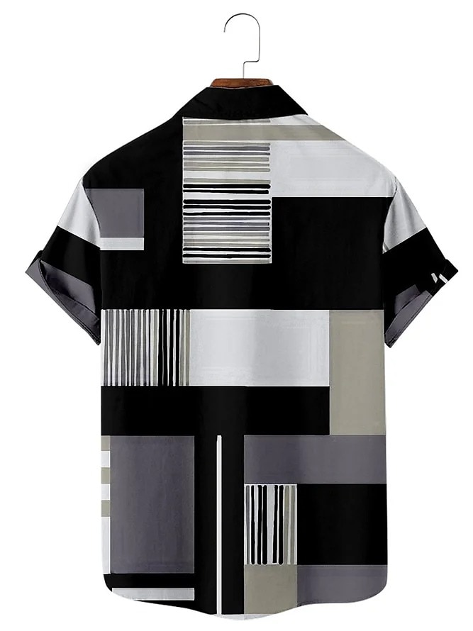 Bărbați Tartan / Carouri Model Geometric Epocă Cămașă Camașă cu nasturi Manșon scurt Modă Designer Casual Vacanță Zilnic Ieșire Primavara vara Răsfrânt Imprimeu Albastru Verde Galben Albastru piscin 2025 - $22.99 –P8