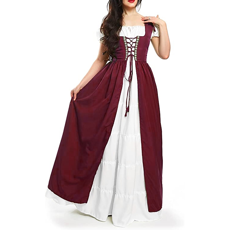 Retro / vintage Keskiaika Renessanssi Chemise Päälysasu Viikinki irlantilainen Haltia Kaksiosainen Naamiaispuku Naisten Kelttiläinen Merirosvo Fantasia Halloween Naamiaiset Loma Rento / arki 2026 - $45.99 –P1