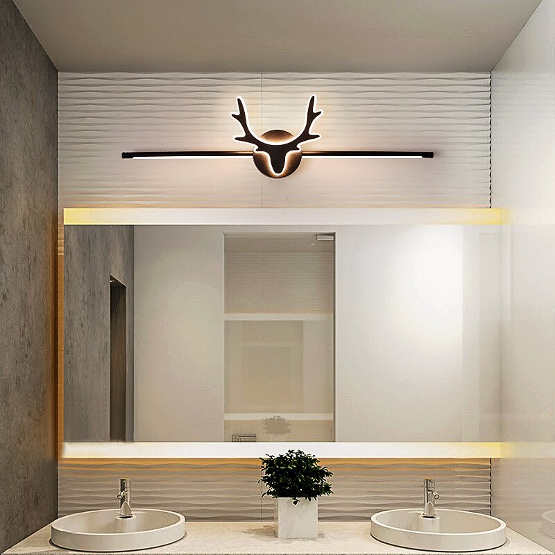lampada frontale a specchio a led vanity light 80cm 20w applique da parete per camera da letto semplice moderna bagno alluminio acrilico nero ip20 110-240v del 2025 a $248.89 –P1