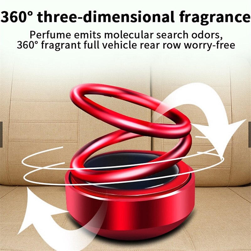 Solar Rotating Twin-ring Car Air Fresh Aromatherapy Ornaments Auto