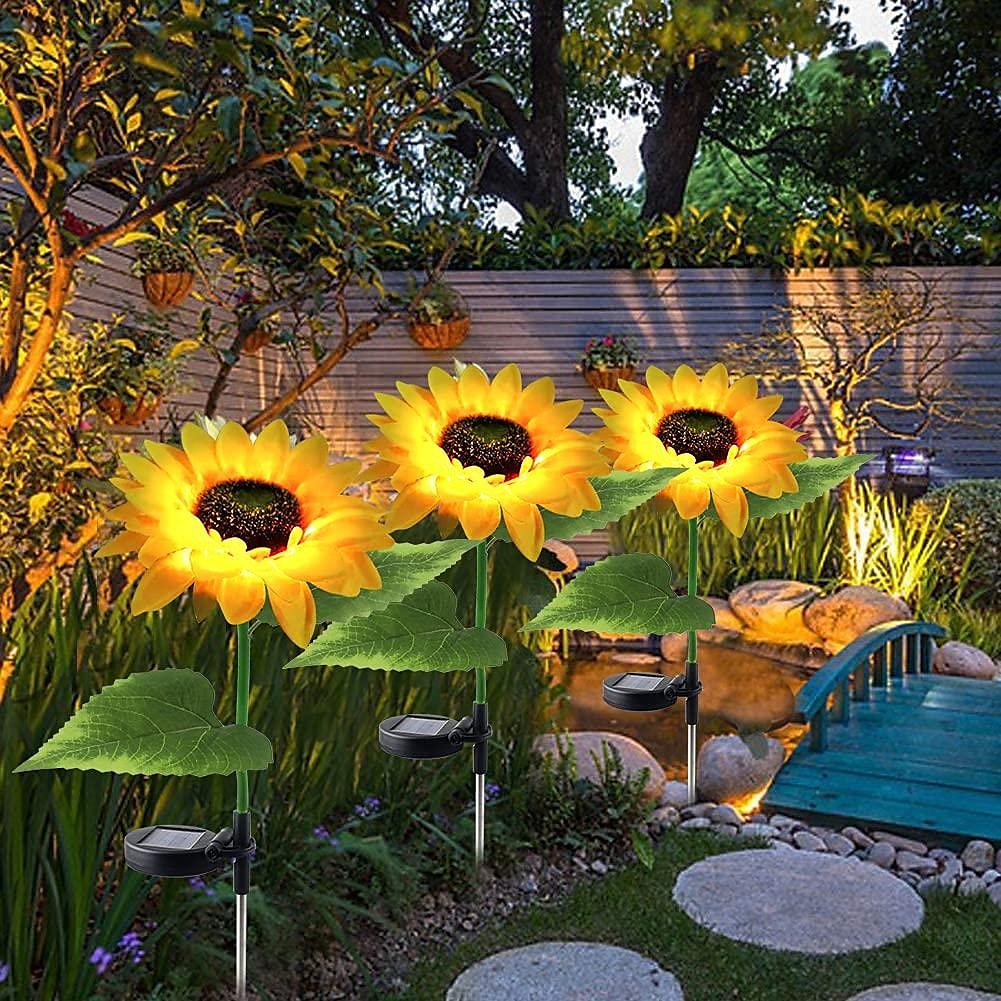 luci a girasole alimentate ad energia solare, luci solari da giardino, paletti decorativi per fiori da giardino a LED per esterni per decorazioni di vialetti e prati del 2025 a $11.49 –P3