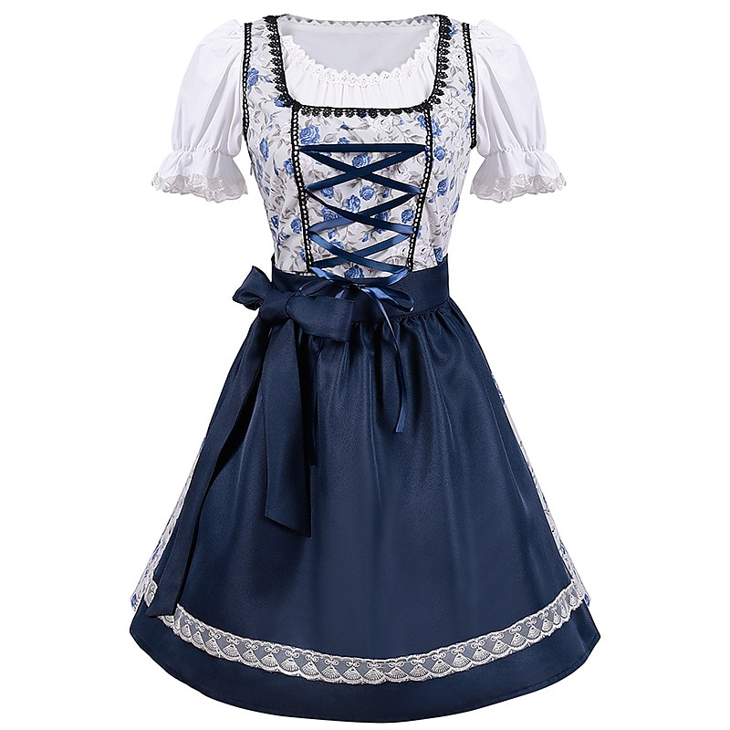 Mindszentek napja Oktoberfest Ruhák Szerepjáték Jelmezek Szobalány öltözékek Szerepjáték bajor Német Meadows Női Hagyományos stílusú ruha Blúz Ruha Kötény 2025 - $49.99 –P3