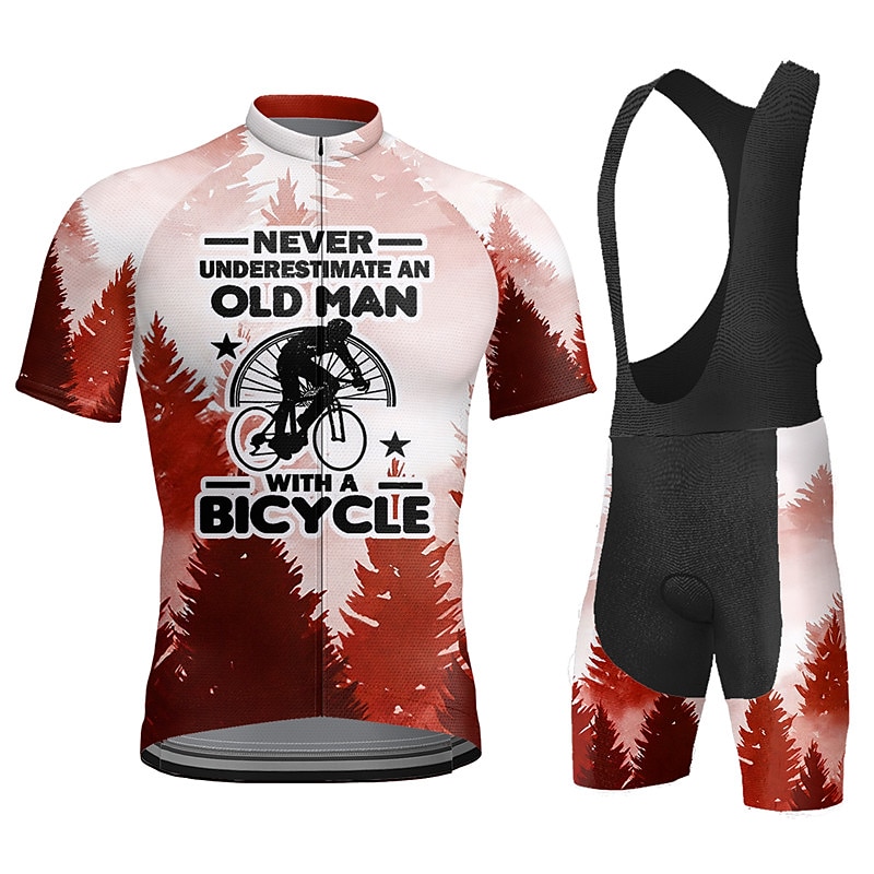 21Grams Men's Cycling Jersey with Bib Shorts Short Sleeve Mountain