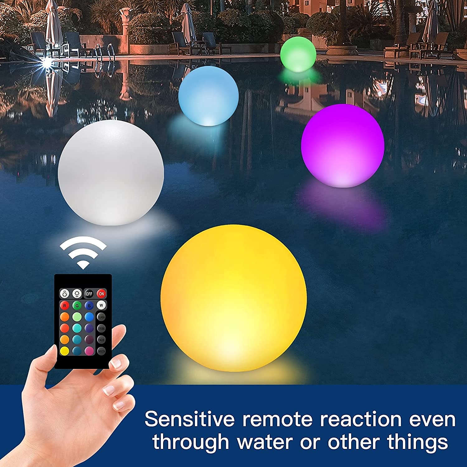 2025年 プールライト フローティングプールボールライト リモコン付き色変更 16 rgb 調光ナイトライト ip65 防水 バッテリー駆動 ホットタブライト プールガーデンパーティー 発光装飾  コレクション – $15.49 –P7