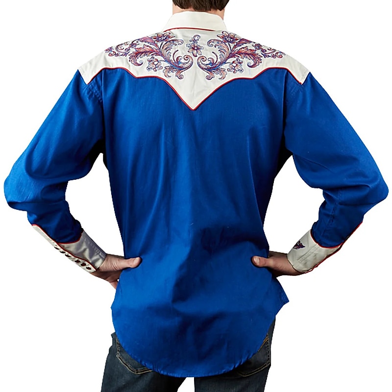 Retro Vintage Bluse / Hemd Westlicher Cowboy Herren Karneval Maskerade Party Alltagstauglich Erwachsene Oberteil Ganzjahres 2025 - $27.99 –P2