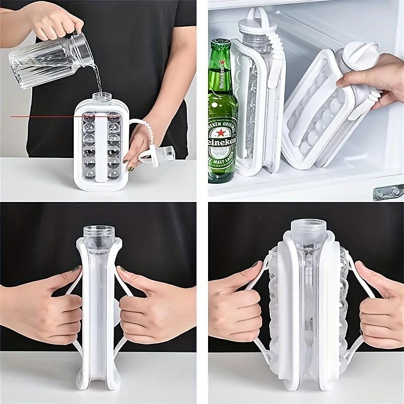 2 In 1 Ice Ball Maker Container Ball with Cap Perfect For Bar & Home Use -  Thebitbag