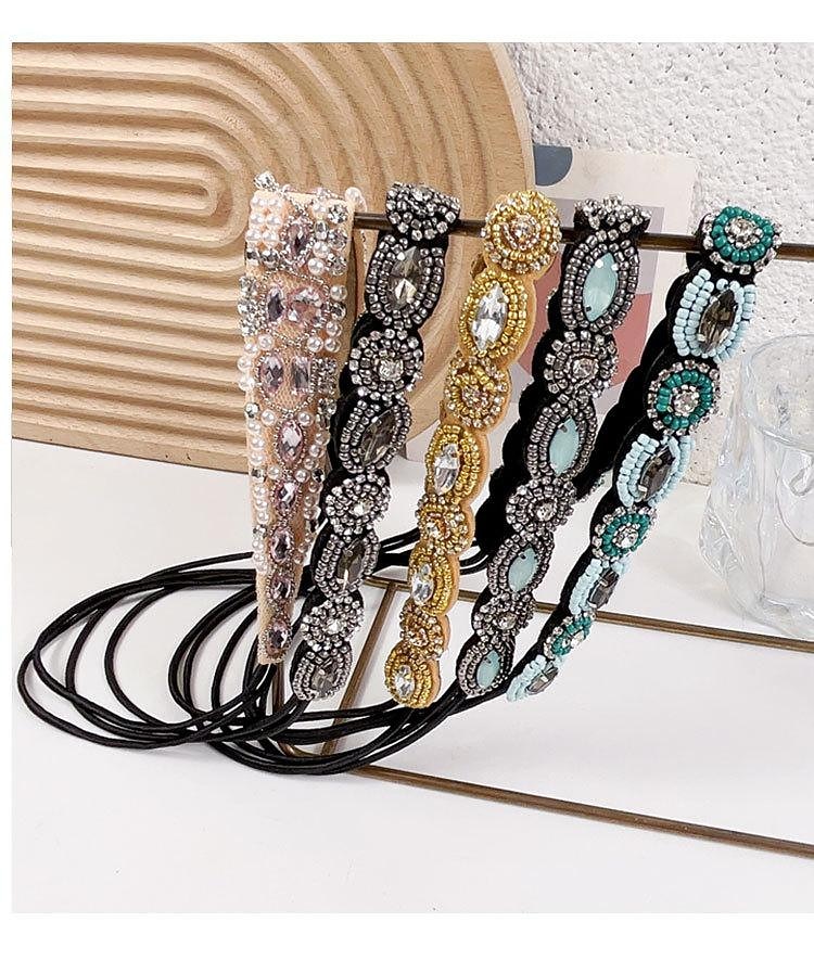 1 pezzi di strass in rilievo elastico della fascia gioiello fasce fascia dei capelli della perla perline di cristallo delle donne avvolgere la testa delle ragazze della signora accessori dei monili del 2025 a $6.99 –P2