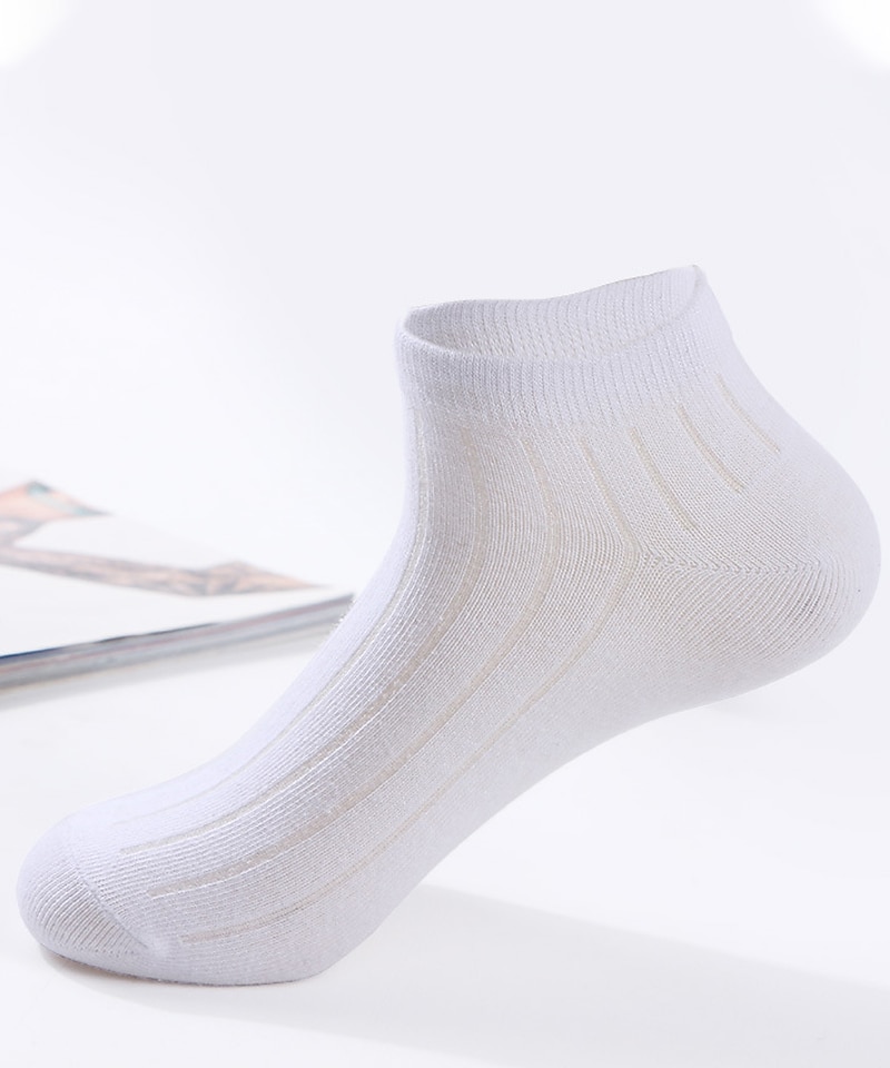 Per uomo 2 coppie Sopra la caviglia Sotto la caviglia Nero Bianco Colore Liscio Da tutti i giorni Da mare Fine settimana Medio spessore Estate Primavera & Autunno Moda Informale del 2026 a $2.99 –P6