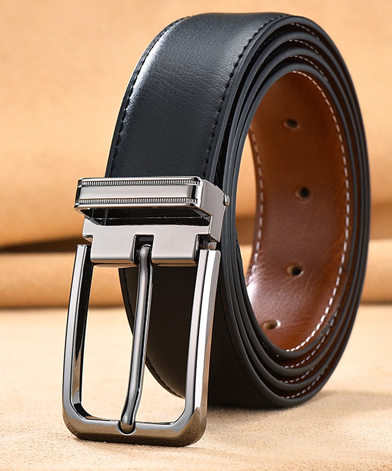 בגדי ריקוד גברים Dress Belt חגורת עור חגורת ראצ'ט חגורה מזדמנת שחור 1 # שחור 2 # עור פרה מסוגנן יום יומי ג'ֶנטֶלמֶן אחיד לבוש יומיומי ליציאה סוף שבוע 2025 - $17.99 –P3