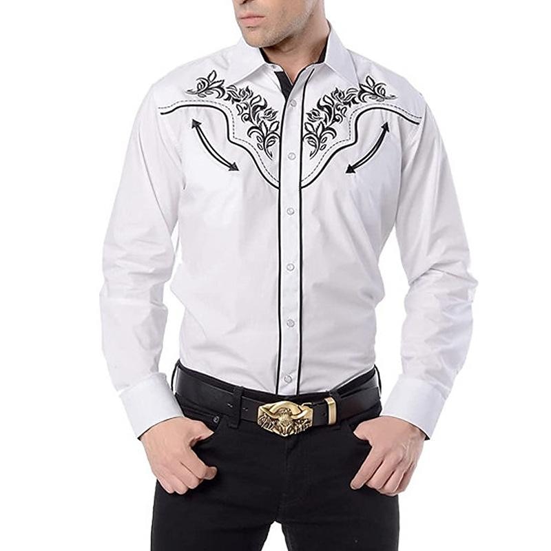 Retro Vintage Bluse / Hemd Westlicher Cowboy Herren Karneval Maskerade Party Alltagstauglich Erwachsene Oberteil Ganzjahres 2025 - $27.99 –P8