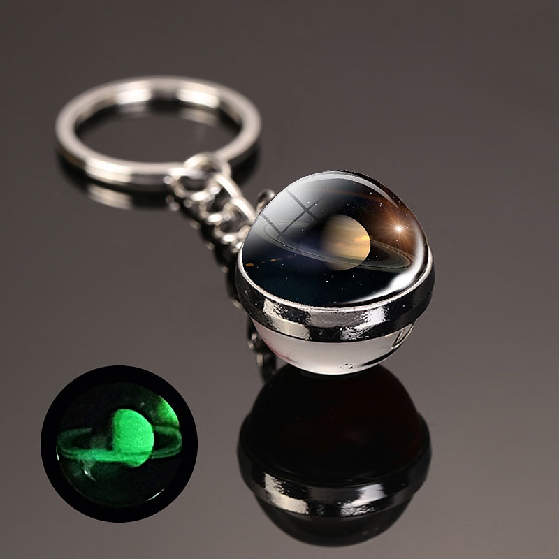 lune porte-clés système solaire planète porte-clés galaxie nébuleuse espace porte-clés terre soleil mars jupiter saturne image double face boule de verre porte-clés de 2025 ? $7.99 –P11