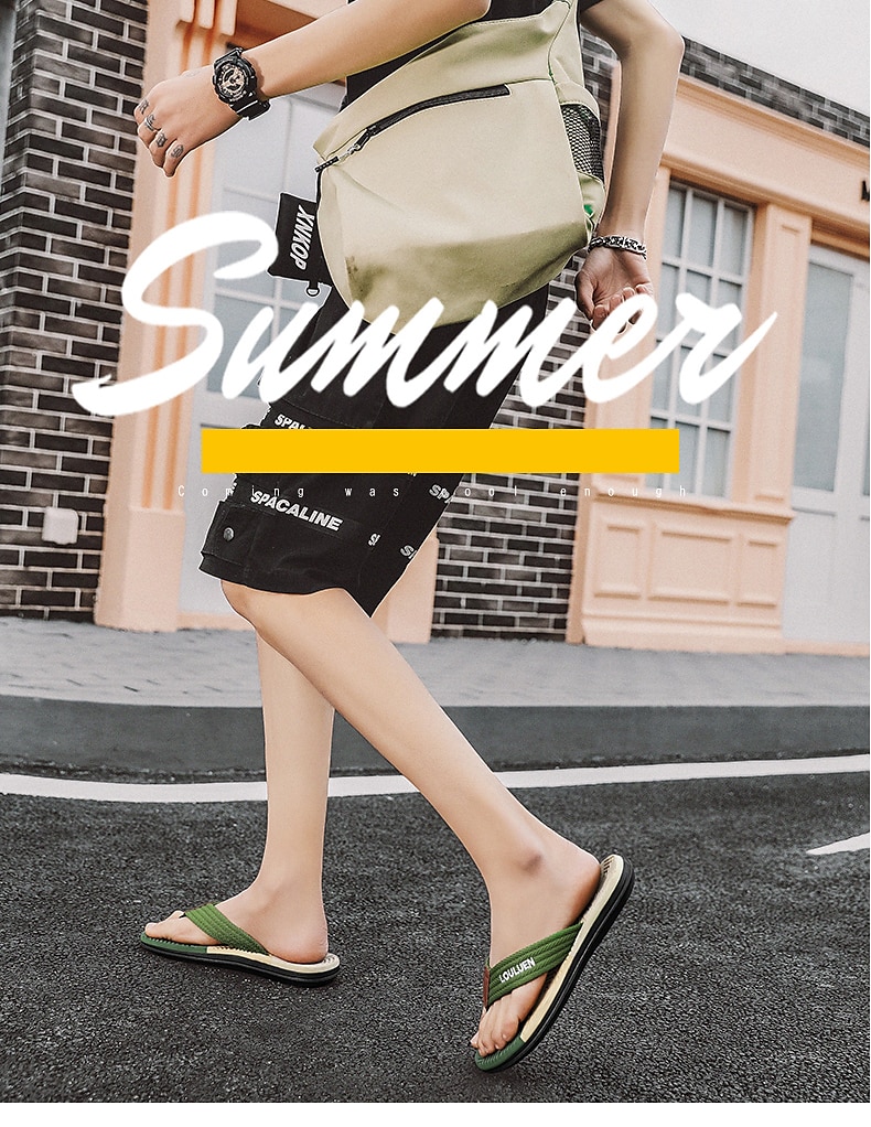 stijlvolle slippers voor heren met getextureerde zool – comfortabele strandsandalen voor casual zomerkleding 2026 - $19.99 –P2