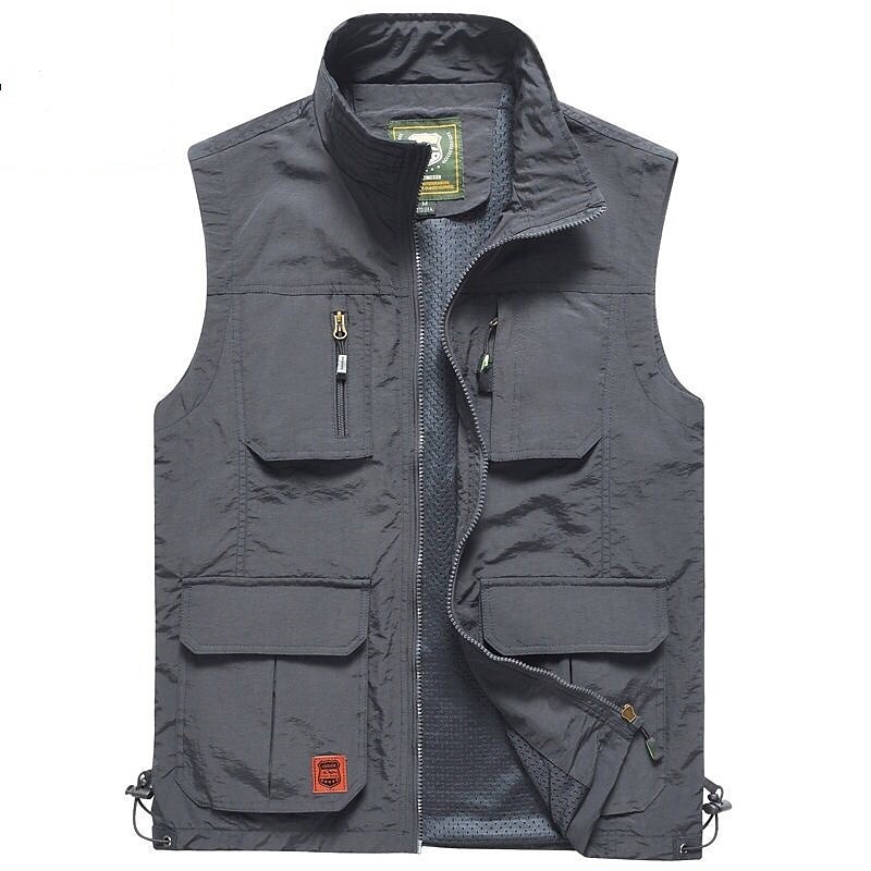 Men's Vest Gilet Fishing Vest Hiking Vest Sleeveless Vest Gilet Jacket Fishing Daily Wear Festival Business Basic Summer Multi Pocket Nylon Breathable Soft Comfortable Solid Colored Zipper Turndown 2025 - $38.99 –P4