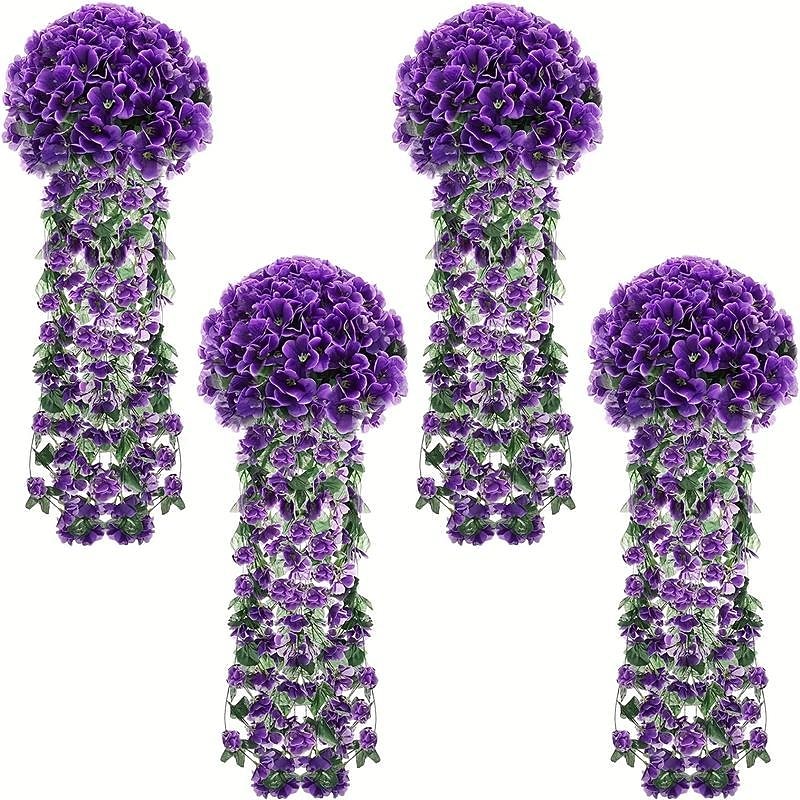 1 paquete, cesta colgante de flores artificiales de 34 pulgadas, planta colgante falsa, flores de orquídeas de seda, arreglo de flores artificiales, decoración de jardín, decoración del hogar, 2025 - $12.49 –P1