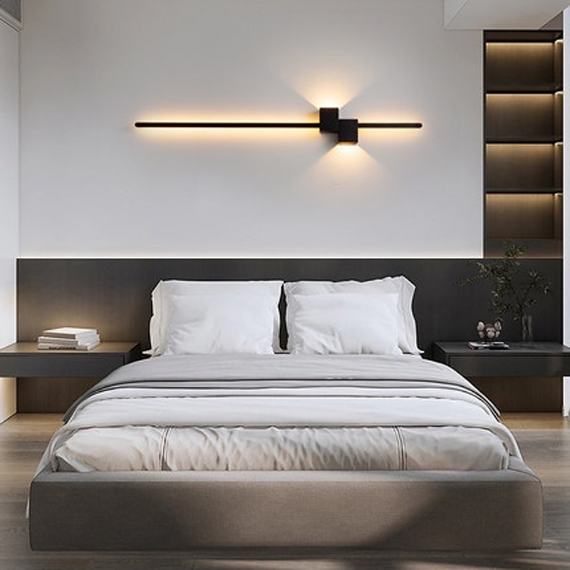 Lâmpada de parede led design de tira para cima e para baixo luz 61/90cm moderna lâmpada de parede de fundo led sala de estar quarto cabeceira 10w alumínio luz de parede interna ligting arandela de 2026 por $154.99 –P6