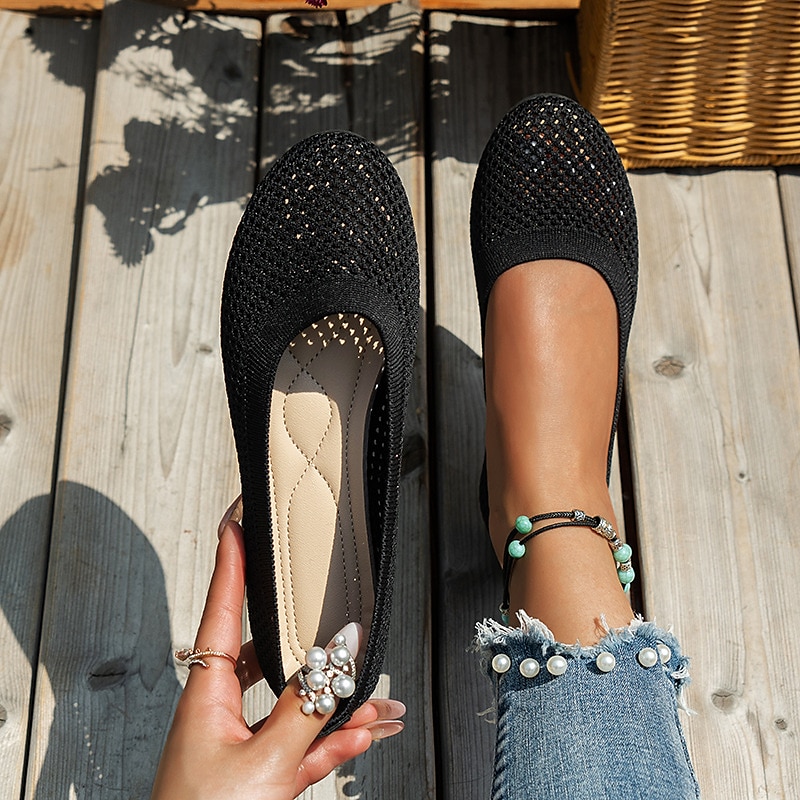 scarpe basse slip-on da donna in rete traspirante – scarpe estive casual leggere con soletta ammortizzata per l'uso quotidiano del 2025 a $24.99 –P4