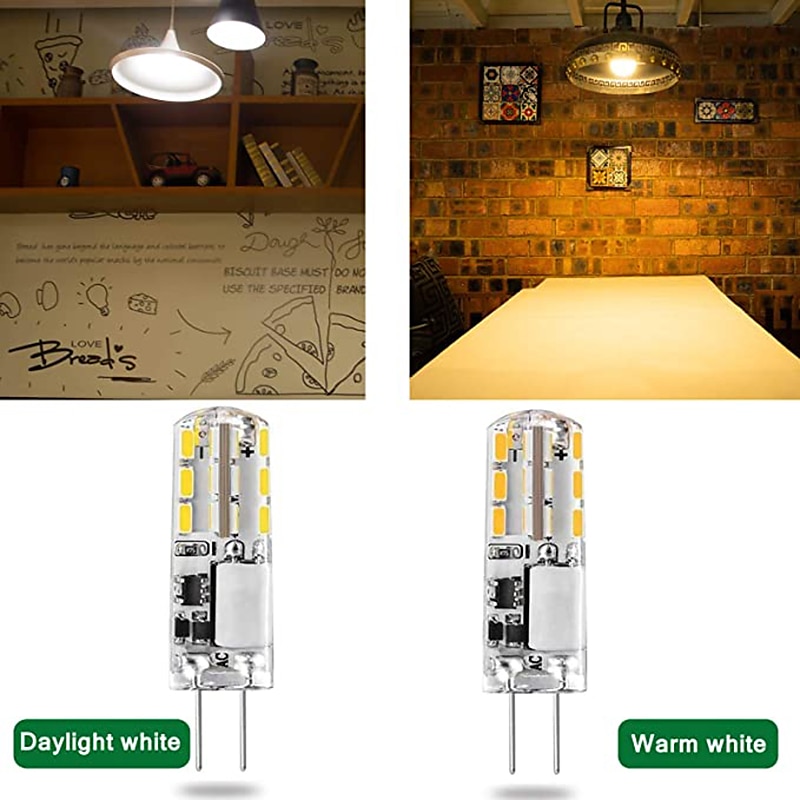 10pcs G4 Bi-pin LED Light Bulb 3W 24LED SMD 2835 Equivalent Halogen Bulb 30W Warm white 3000K Daylight White 6000K 360° Beam Angle Flicker Free DC12V AC220V AC110V 2025 - $13.99 –P2
