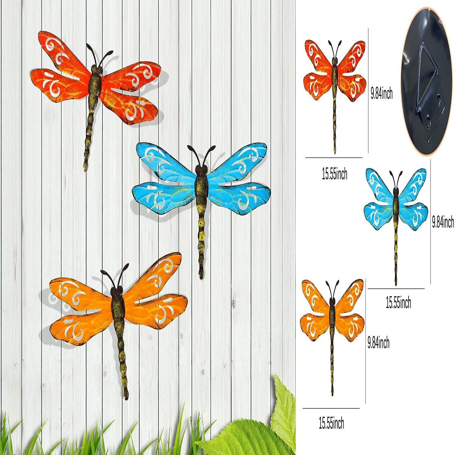 wanddecoratie metalen libelle wanddecoratie buiten tuinhek arthangende decoraties voor woonkamer slaapkamer 1 st 2025 - $13.99 –P3