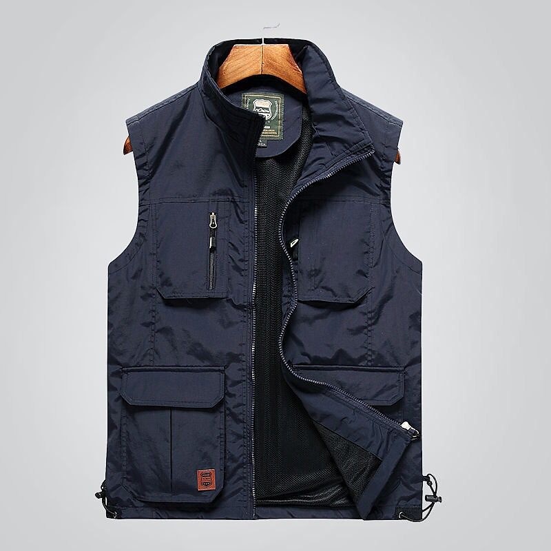Men's Vest Gilet Fishing Vest Hiking Vest Sleeveless Vest Gilet Jacket Fishing Daily Wear Festival Business Basic Summer Multi Pocket Nylon Breathable Soft Comfortable Solid Colored Zipper Turndown 2025 - $38.99 –P7