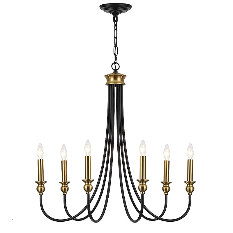 lampadario in stile candela a 6 luci 26 "lampada a sospensione classica classica semplice, plafoniera a isola da cucina per ingresso, corridoio, foyer della sala da pranzo del 2025 a $292.29 –P8