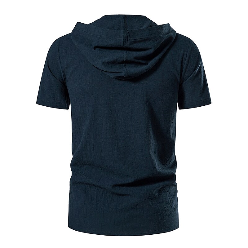 t-shirt vichinga medievale in cotone a maniche corte con cappuccio camicie da uomo in stile retrò con lacci hippie abbinati al costume larp del 2025 a $37.99 –P11