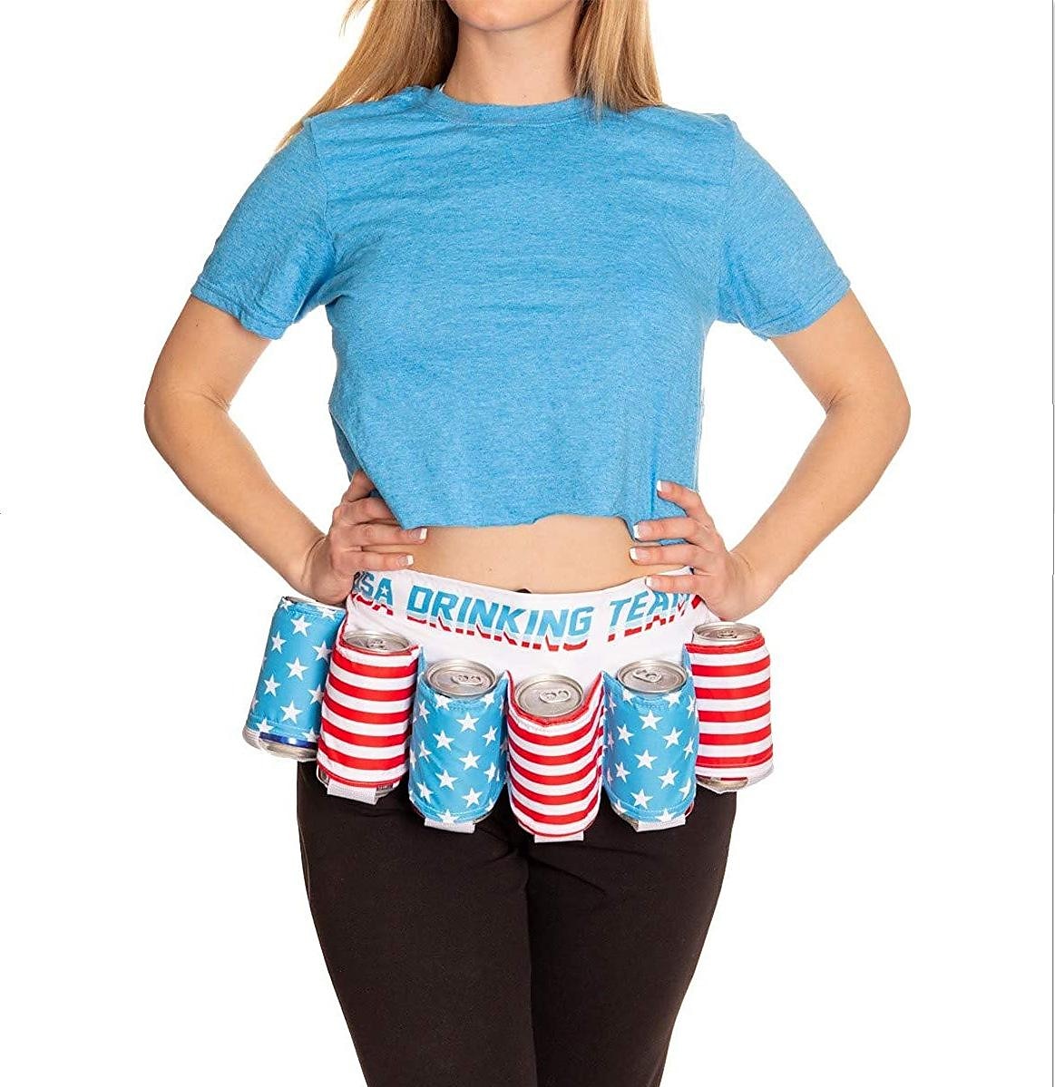 Independence Day Beer Belt, KEEP AMERICA DRUNK Beverage Beer Belt, Stripes And Stars Pattern USA Americana Patriotic Beer Belt, 4th Of July Party Decor, Summer Party Outdoor Decorations, Outdoor Party Favors 2025 - $22.99 –P9