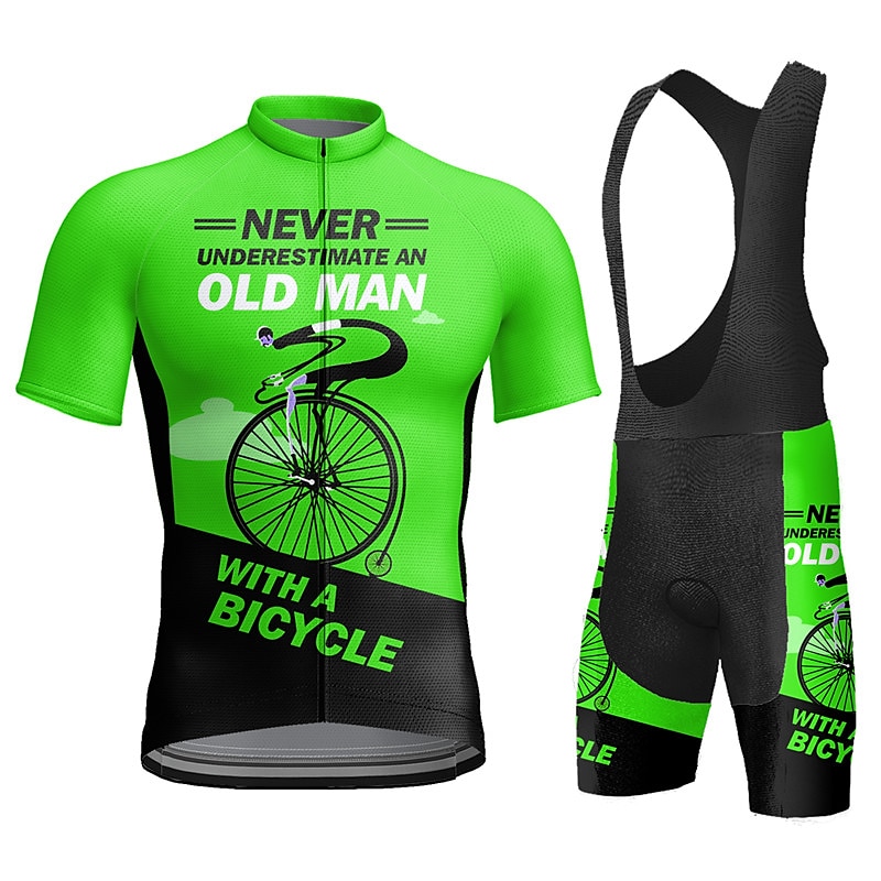 Herren Radtrikot mit Radhose kurz Trägern fahrradbekleidung Kurzarm MTB Mountain Rennrad Gelb Rosa Rote Graphic Fahhrad Sportkleidung 3D-Pad Atmungsaktiv Schnelltrocknend Tasche auf der Rückseite 2025 - $41.99 –P17