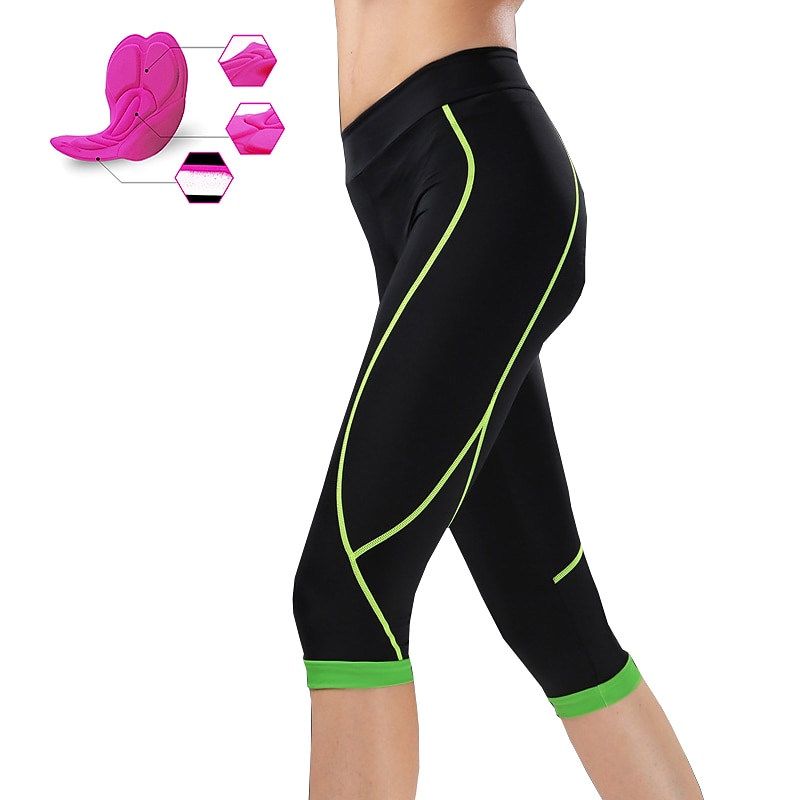 Damen ¾ Radhose Fahhrad 3/4  Sporthose MTB Mountain Rennrad Sport 3D-Pad Atmungsaktiv Schnelltrocknend Feuchtigkeitsableitung Rosa Rot Spandex Bekleidung Fahrradbekleidung 2025 - $25.99 –P3