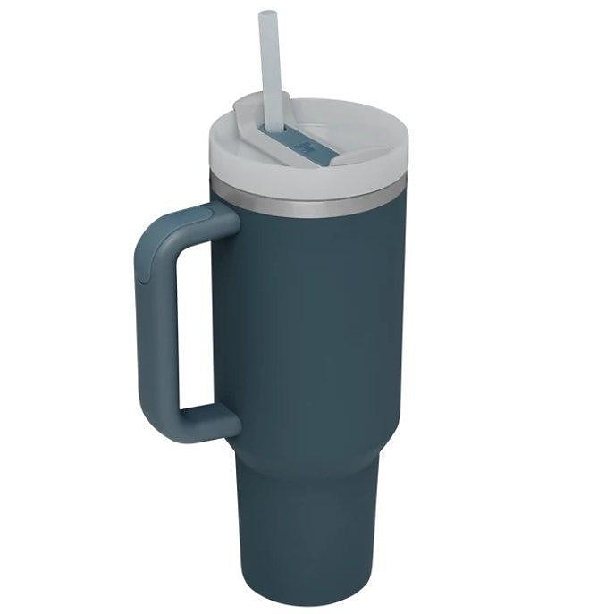 bicchiere estivo con manico da 40 once e coperchio di paglia, bottiglia d'acqua in acciaio inossidabile 304, bicchieri da viaggio isolati con tazza ghiacciata per tè e caffè regalo, tazza per auto di grande capacità con cannuccia del 2025 a $32.99 –P7