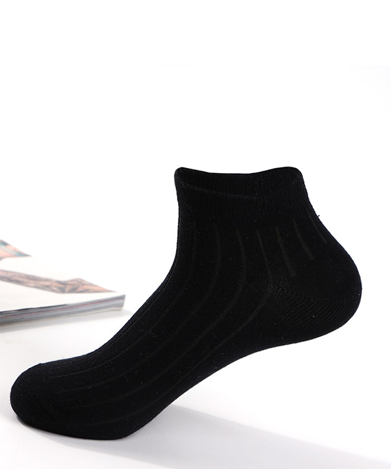 Per uomo 2 coppie Sopra la caviglia Sotto la caviglia Nero Bianco Colore Liscio Da tutti i giorni Da mare Fine settimana Medio spessore Estate Primavera & Autunno Moda Informale del 2026 a $2.99 –P7