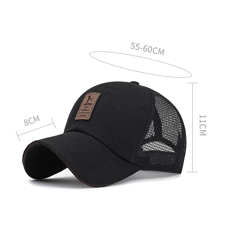 Herr Snapback hatt Basebollkeps Trucker Hat Mesh Keps Svart Vit Polyester Mesh baksida Resor Strandstil Utomhus Semester Slät Justerbara Solskyddskräm Andningsfunktion Mode 2025 - $2.99 –P13