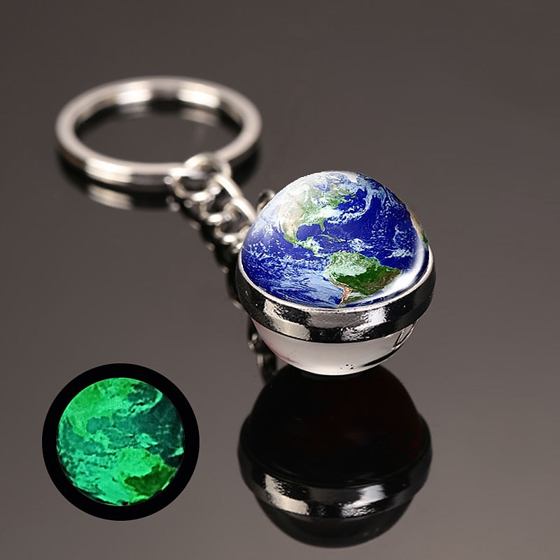 lune porte-clés système solaire planète porte-clés galaxie nébuleuse espace porte-clés terre soleil mars jupiter saturne image double face boule de verre porte-clés de 2025 ? $7.99 –P5