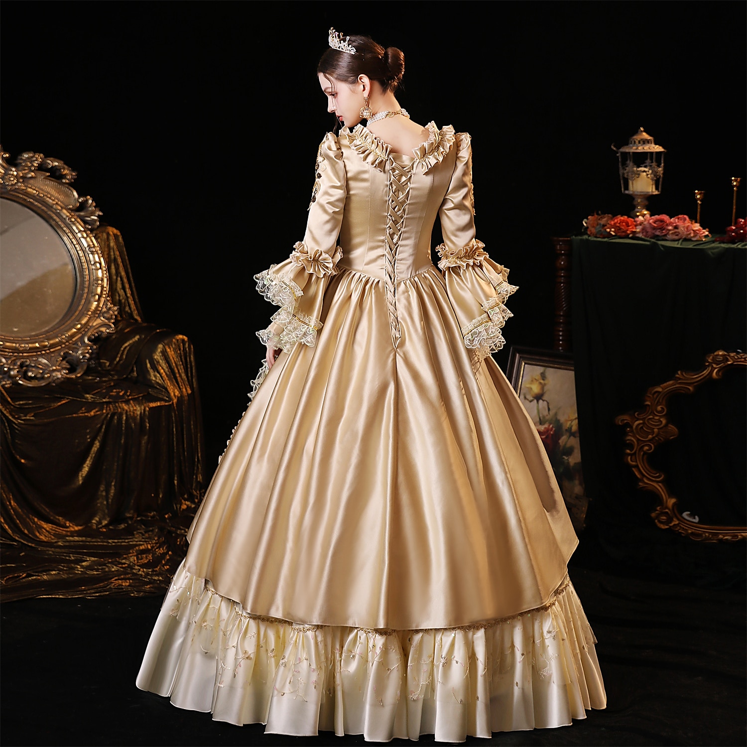 Dolce Lolita Gotico Rococò Vestito Costume da festa Abito da Ballo Principessa Shakespeare Gentildonna Tinta unica Abito da ballo Costume Per donna Halloween Carnevale San Valentino Performance del 2025 a $205.29 –P2