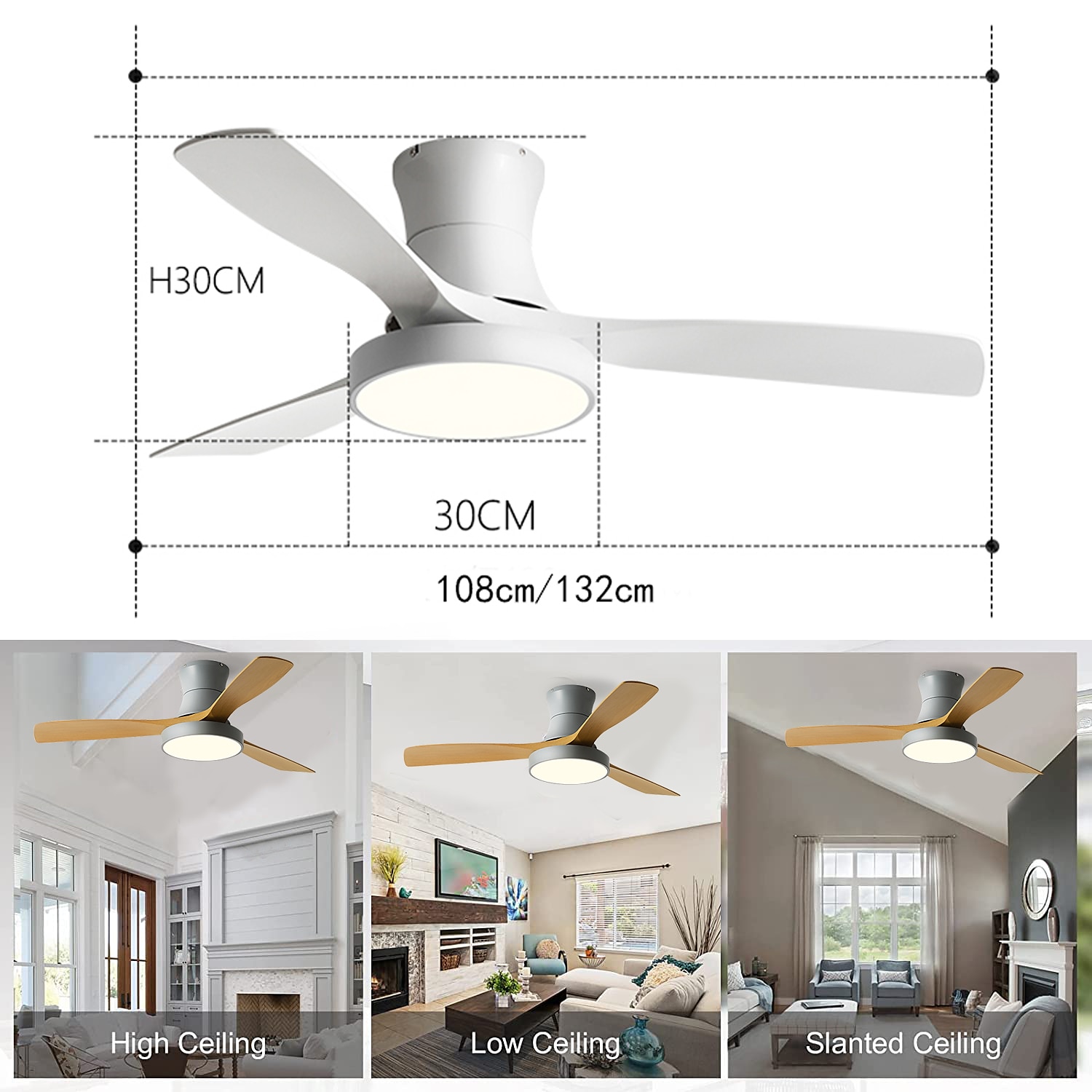 led frekvenskonvertering nordisk takvifte lys, 3 lyse farger og 6 vindhastigheter 42/52 tommer industriell takvifte lysekrone, for stue, soverom etc. 2025 - $345.49 –P5