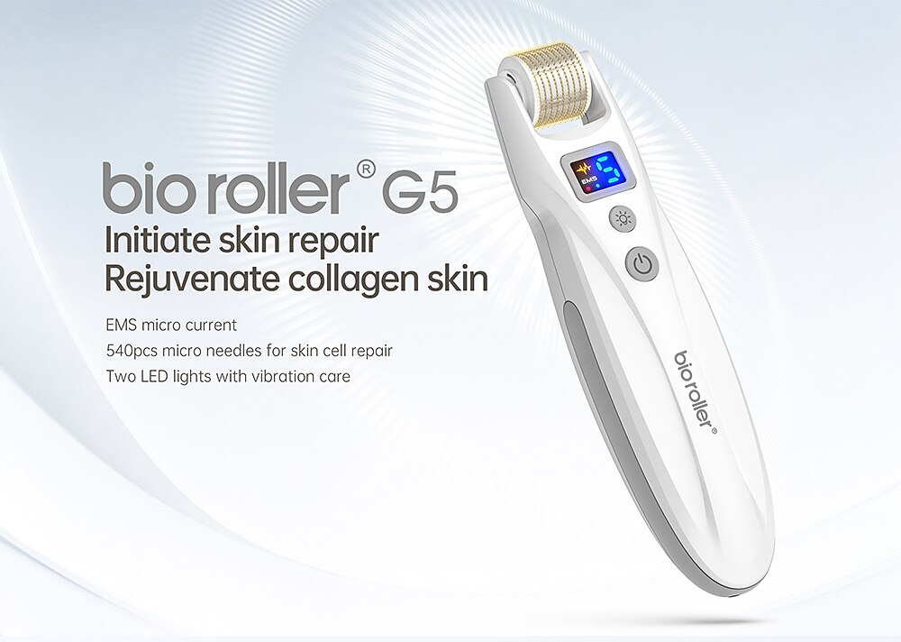 2023 Newest 540pins EMS Derma Roller Micro Current Microneedling Roller with Red Blue Light Therapy and Vibration Bio Roller G5 2024 - $55.99 –P1